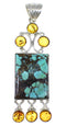 Amber Turquoise Sterling Silver Pendant YX77200